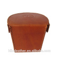 Tourbon New High Quality Leather Fly Fishing Reel Case Pouch Brown Fishing Storage Bags